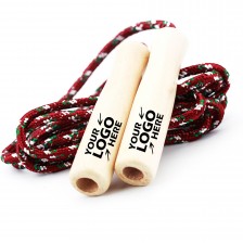 Budget Wooden Handle Jump Rope with Logo Imprinted